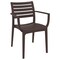 Luxury Commercial Living 33" Brown Stackable Outdoor Patio Dining Arm Chair